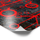 rood circuit foto afdruk (Hoek)