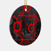 rood circuit keramisch ornament (Rechts)