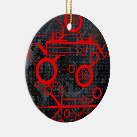 rood circuit keramisch ornament (Rechts)