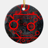 rood circuit keramisch ornament (Voorkant)
