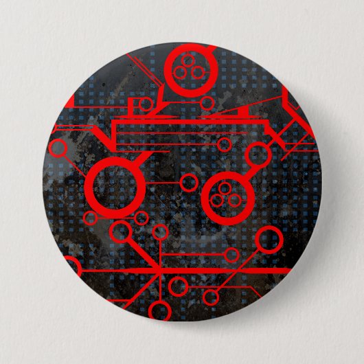 rood circuit ronde button 7,6 cm (Voorkant)