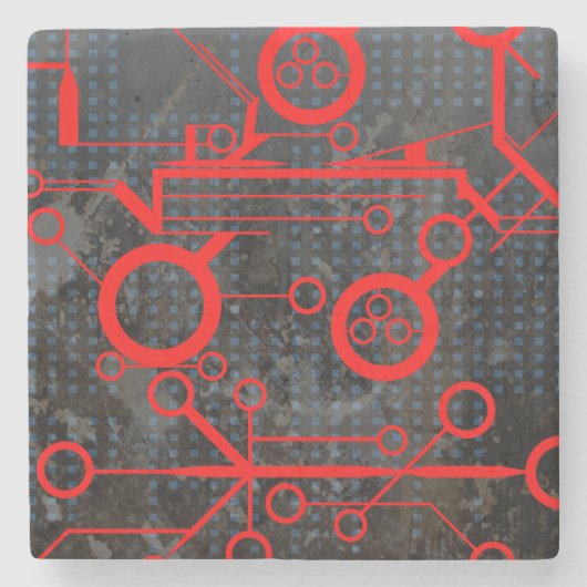 rood circuit stenen onderzetter (Voorkant)