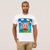Rood Circus Tent Mannen T-shirt (Voorkant volledig)