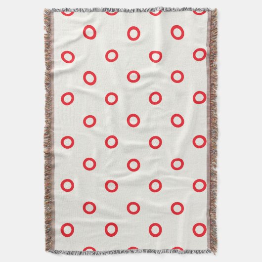 Rood cirkelvormig puntrorontwerp deken (Voorkant Verticaal)