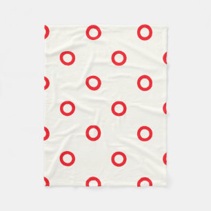 Rood cirkelvormig puntrorontwerp fleece deken