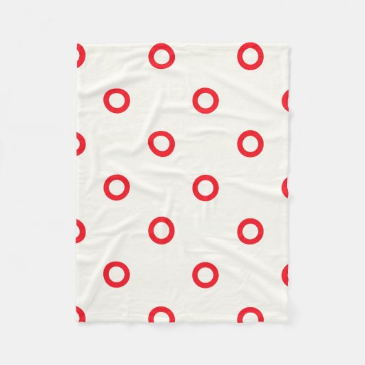 Rood cirkelvormig puntrorontwerp fleece deken (Voorkant)
