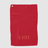 Rood Classic Custom Modern Initiaal Eenvoudig Mono Golfhanddoek (Voorkant)