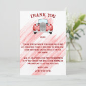 Rood Classic Retro Auto Aquarel Bedankkaart (Staand voorkant)