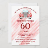 Rood Classic Retro Auto  Aquarel Kaart (Voorkant)