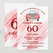 Rood Classic Retro Auto  Aquarel Kaart (Voorkant / Achterkant)