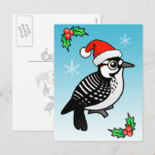 Rood-Cockaded de Kerstman van de Specht Feestdagenkaart (Voorkant / Achterkant)