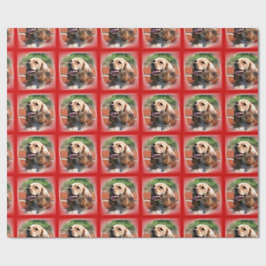 Rood Cocker Spaniel verpakkingspapier Cadeaupapier (Vlak)