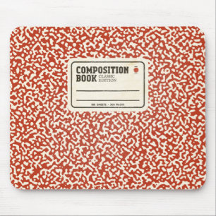 Rood Compositie Notitieboek met Label Muismat