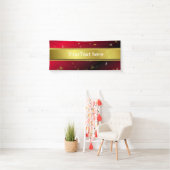 rood, confetti, zwart, goud, banner, sjabloon, spandoek (Insitu)