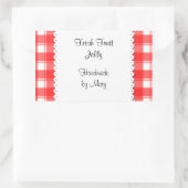 Rood controleert witte dagelijkse aangepaste Stick Rechthoekige Sticker (Tas)