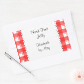 Rood controleert witte dagelijkse aangepaste Stick Rechthoekige Sticker (Envelop)