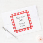 Rood controleert witte dagelijkse aangepaste Stick Vierkante Sticker (Envelop)