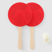 Rood, cool, uniek, trendy, geometrisch ontwerp in handwaaier (Voorkant en achterkant)