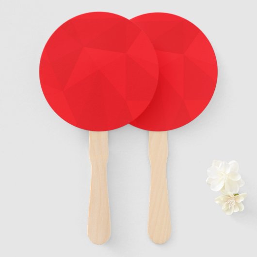 Rood, cool, uniek, trendy, geometrisch ontwerp in  handwaaier (Voorkant en achterkant)