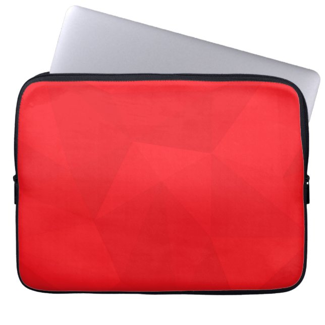 Rood, cool, uniek, trendy, geometrisch ontwerp in  laptop sleeve (Voorkant)