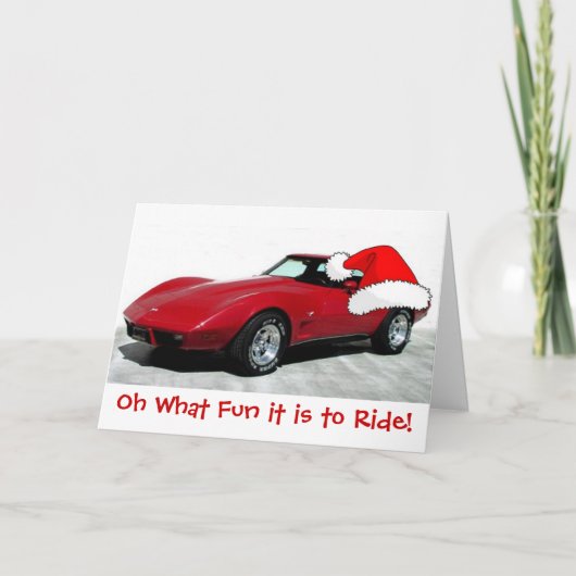 Rood Corvette 1979 Feestdagen Kaart (Voorkant)