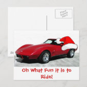 Rood Corvette 1979 Feestdagenkaart (Voorkant / Achterkant)