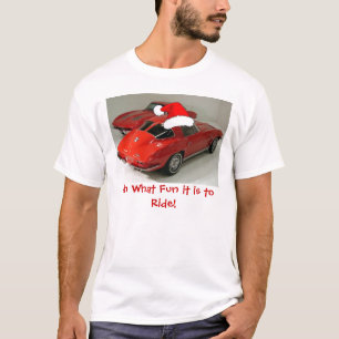 Rood corvette kerstgespleten raam t-shirt