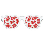 Rood Cow Patroon Moderne Bachelorette Party Retro Zonnebril (Voorkant)