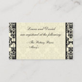 Rood, Cream en Zwart Damask Gift Registry Kaart (Achterkant)