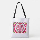 Rood creatief patroon tote bag (Achterkant)