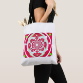 Rood creatief patroon tote bag (Dichtbij)