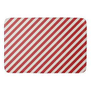 Rood & Crème Beige Wit Streep Kerstvakantie Badmat