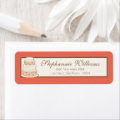 Rood/Creme Bruiloft Cake Retouradres Label (Insitu)