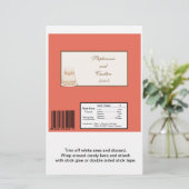 Rood-/Creme-bruiloft met grote Snoepjes balk (Staand voorkant)