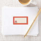 Rood/Creme Bruiloft Taart Mailing Adres Etiket (Insitu)