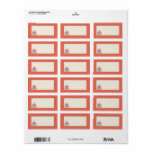 Rood/Creme Bruiloft Taart Mailing Adres Etiket (Full Sheet)