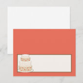 Rood/Creme Bruiloft Taart Plaats Kaart (Voorkant / Achterkant)