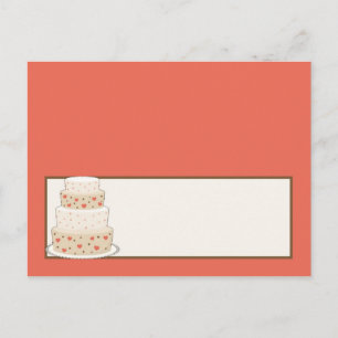 Rood/Creme Bruiloft Taart Plaats Kaart
