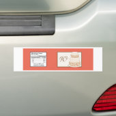 Rood/Creme Bruiloft Taart Water Flesje Label Bumpersticker (Op auto)