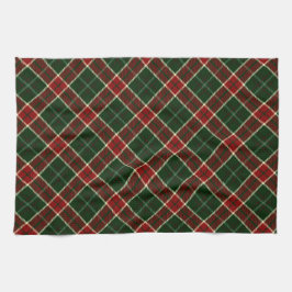 Rood, Crème en Groen Kerstmis Plaid Patroon Theedoek