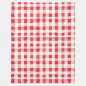 Rood Crème Plaid Strepen Verjaardag Fleece Deken (Voorkant)