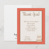 Rood/Creme Trouwtaart Flat Dank u kaart (Voorkant / Achterkant)