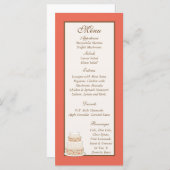 Rood/Creme Trouwtaart Menu Labels (Voorkant / Achterkant)