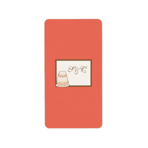 Rood/Creme Trouwtaart Miniatuur Snoep Wrapper Etiket