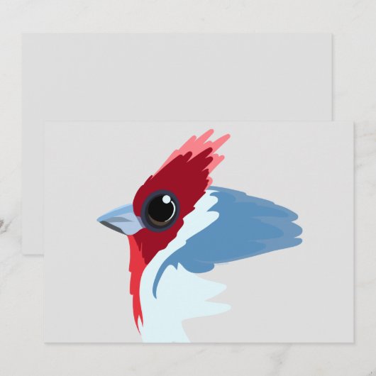 Rood-Crested Cardinaal Bird Kaart (Voorkant / Achterkant)