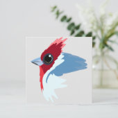 Rood-Crested Cardinaal Bird Kaart (Staand voorkant)