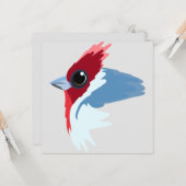 Rood-Crested Cardinaal Bird Kaart (Voorkant / Achterkant in situ)
