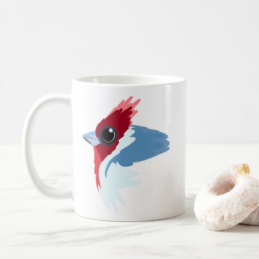 Rood-Crested Cardinaal Bird Koffiemok (Met donut)