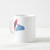 Rood-Crested Cardinaal Bird Koffiemok (Voorkant links)