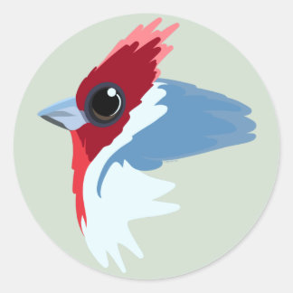 Rood-Crested Cardinaal Bird Ronde Sticker